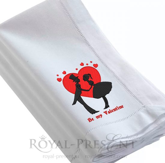 Valentines day card machine embroidery design