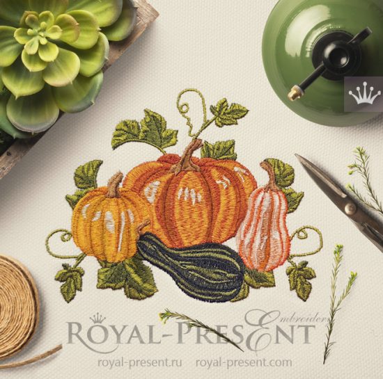 Pumpkins Machine Embroidery Design