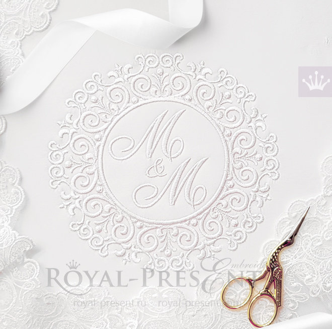 Machine Embroidery Design Wedding Frame