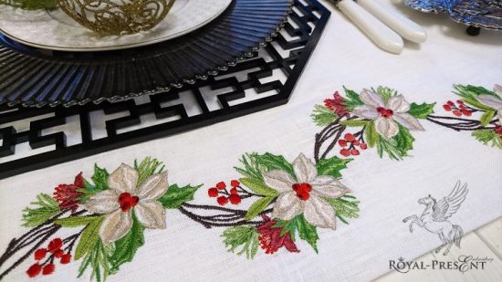 Christmas Machine Embroidery Design Poinsettia