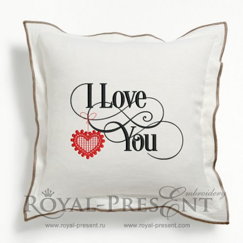 Machine Embroidery Designs I Love You inscription