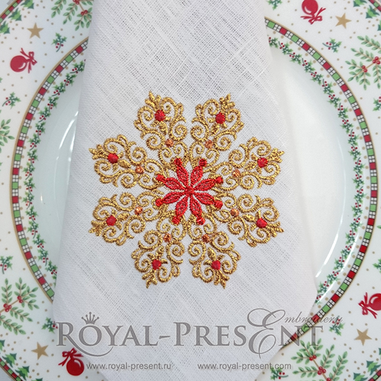 Machine Embroidery Design Abstract snowflake 