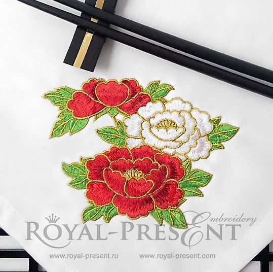 Peonies Machine Embroidery Design