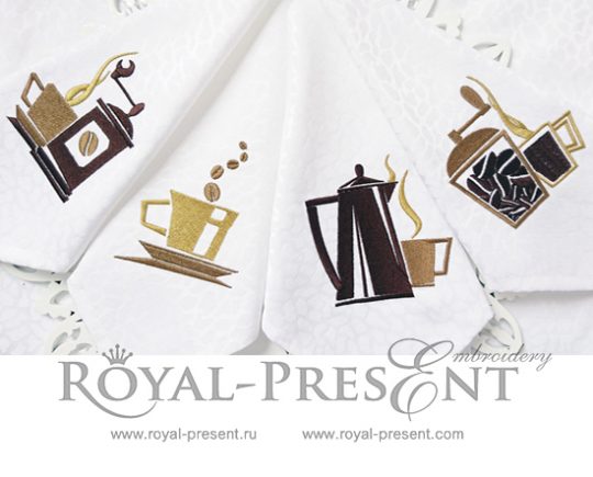 Machine Embroidery Design Coffee set