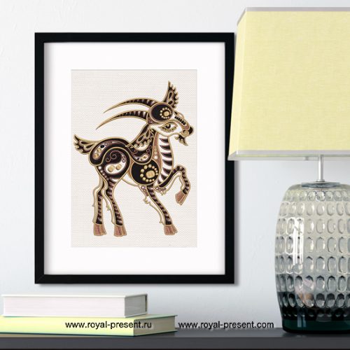 Machine Embroidery Design Goat Chinese horoscope animal sign