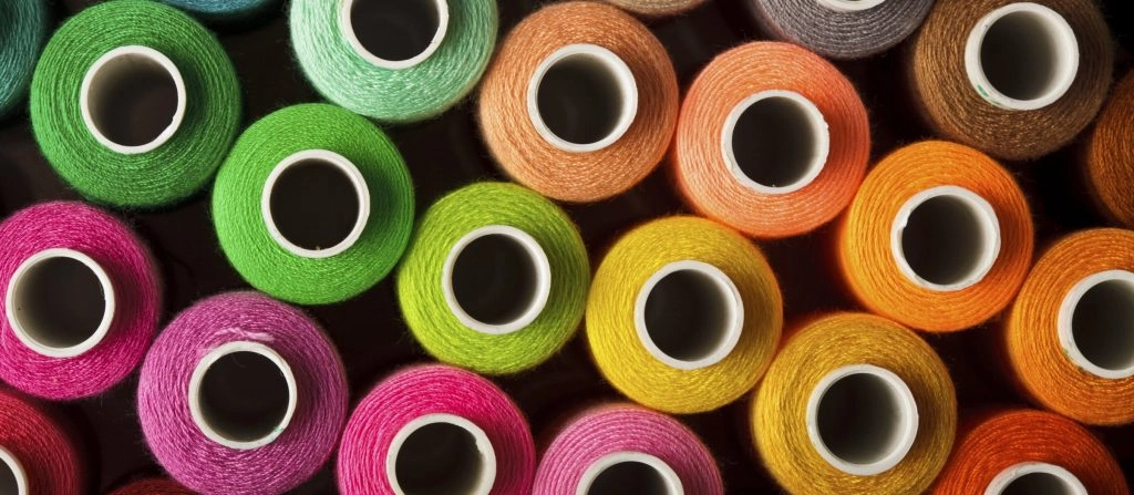 Machine embroidery threads in different colors