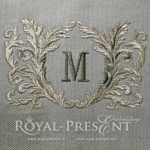 Baroque Blank Monogram Machine Embroidery Design