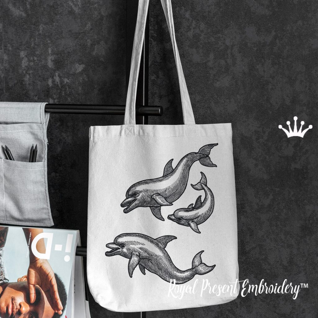Dolphins Machine Embroidery Designs - 4 sizes