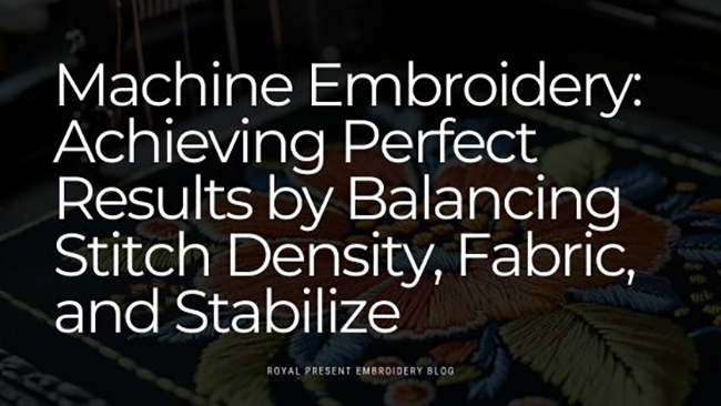 Machine Embroidery: Perfecting Stitch Density, Fabric, and Stabilizer Balance