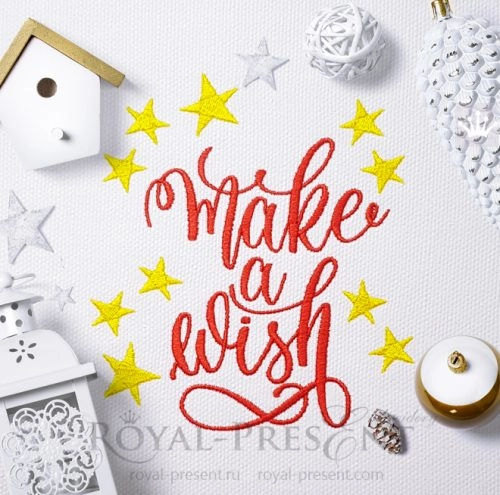 Make a Wish Inscription Machine Embroidery Design