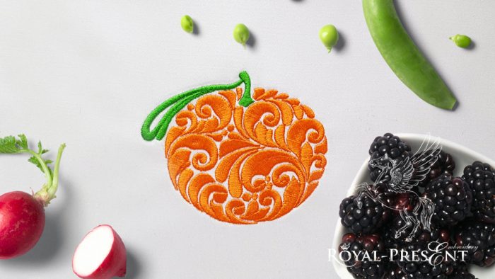 Ornate Mandarin Machine Embroidery Design