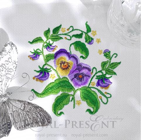 Pansies Machine Embroidery Design
