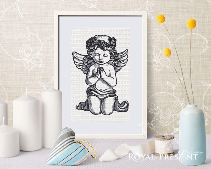 Praying Angel Machine Embroidery Design