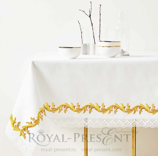 Two Gold leaves elements Machine Embroidery Designs