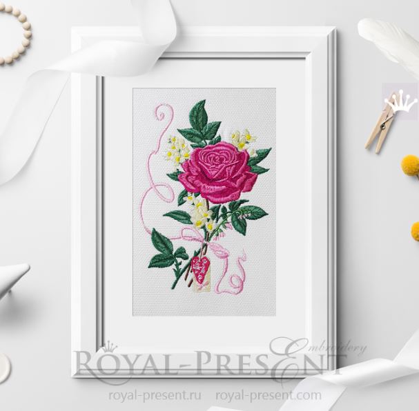 Rose and Jasmine Machine Embroidery Design