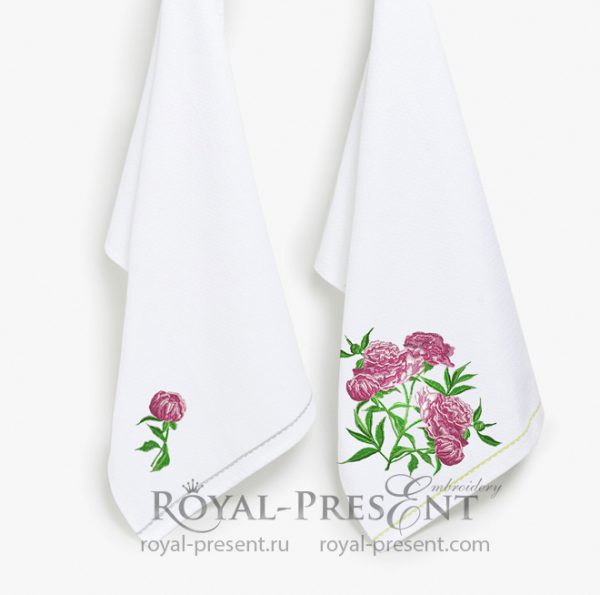 Pink Peonies Two Machine Embroidery Designs