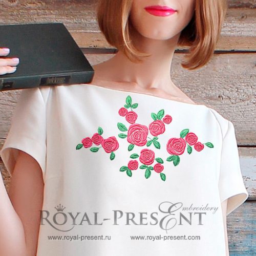 Roses Machine Embroidery Designs Set