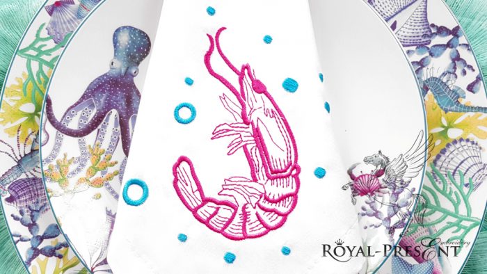 Shrimp Free Machine Embroidery Design