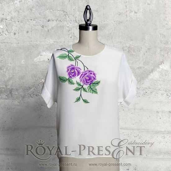 Machine Embroidery Design Bouquet of roses