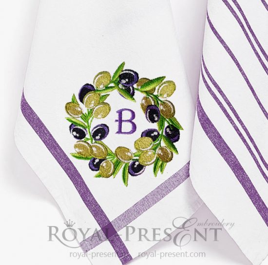 Olives Wreath Machine Embroidery Design