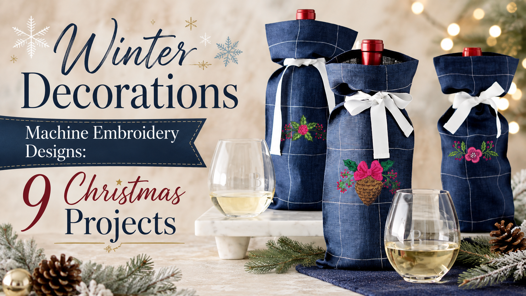 9 Winter Machine Embroidery Projects for Christmas Decor