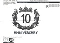 10th Anniversary Machine Embroidery Design - 3 sizes