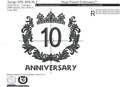 10th Anniversary Machine Embroidery Design - 3 sizes