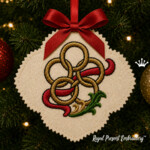 12 Days of Christmas ITH Ornaments – Machine Embroidery Design Bundle - 3 Sizes