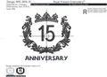 15th Anniversary Machine Embroidery Design - 3 sizes