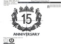 15th Anniversary Machine Embroidery Design - 3 sizes