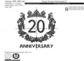 20th Anniversary Machine Embroidery Design - 3 sizes