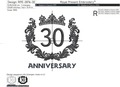 30th Anniversary Machine Embroidery Design - 3 sizes