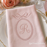 3D frame with bow Machine embroidery design