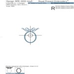 Mini Oval Monogram Frame with 3D Bow Machine Embroidery Design - 4 размера