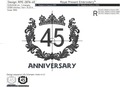 45th Anniversary Machine Embroidery Design - 3 sizes