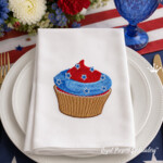 4th of July Cupcake Machine Embroidery Design - 4 Sizes