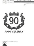 90th Anniversary Machine Embroidery Design - 3 sizes