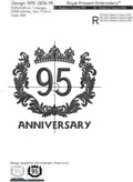 95th Anniversary Machine Embroidery Design - 3 sizes