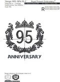 95th Anniversary Machine Embroidery Design - 3 sizes