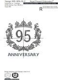 95th Anniversary Machine Embroidery Design - 3 sizes