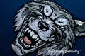A mean-looking Wolf growling - 2 sizes