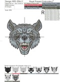 A mean-looking Wolf growling - 2 sizes
