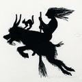 A witch riding the Devil Machine Embroidery Design - 7 sizes