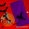 A witch riding the Devil Machine Embroidery Design - 7 sizes