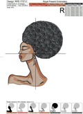 African Girl machine embroidery design - 6 sizes