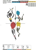 African Women Dancing embroidery design - 7 sizes