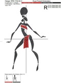 Afro Style American Woman Machine Embroidery Designs - 3 sizes