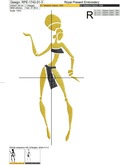 Afro Style American Woman Machine Embroidery Designs - 3 sizes