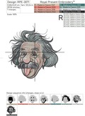 Albert Einstein Machine Embroidery Design - 7 sizes
