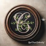 Tous les motifs de broderie machine Alphabet vintage avec roses